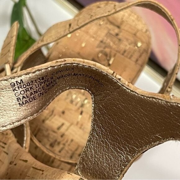 KORKS by Kork Ease Bardot Platform Sandal in Natural Cork Size 9 - Picture 13 of 14